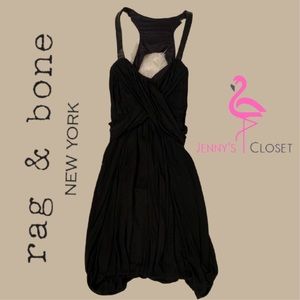 Rag & Bone, Size 2, Black Dress with Leather Straps